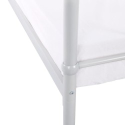 Lit adulte AARON - 160 x 200 cm - Métal - Gris clair - Sommier inclus