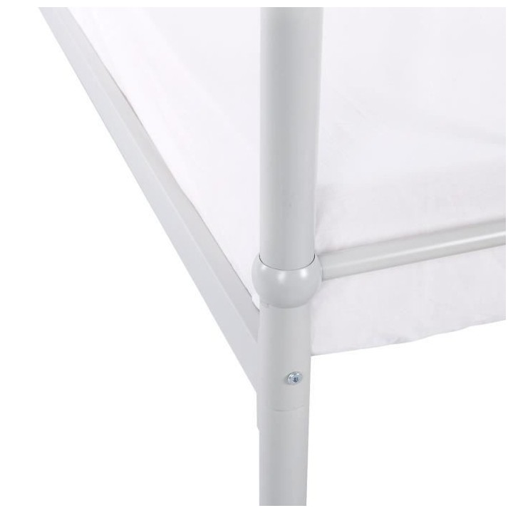 Lit adulte AARON - 160 x 200 cm - Métal - Gris clair - Sommier inclus