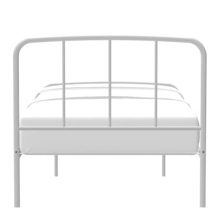 Lit enfant BRANDY - 90 x 190 cm - Métal - Gris clair - Sommier inclus