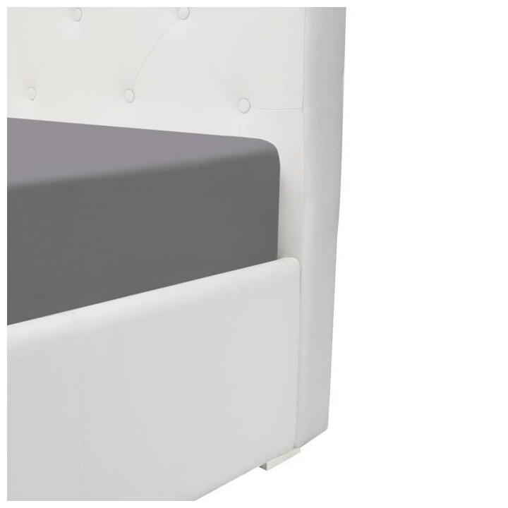 MILES Lit coffre adulte contemporain 140 x 190 cm Tete de lit capitonn