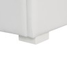 MILES Lit coffre adulte contemporain 140 x 190 cm Tete de lit capitonnée - Simili blanc - Sommier blanc