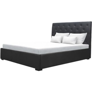 MILES Lit coffre adulte contemporain 160 x 200 cm Tete de lit capitonn