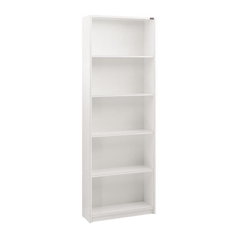 Bibliotheque avec étageres - 4 tablettes - blanc - L 58xP 23xH 170 cm