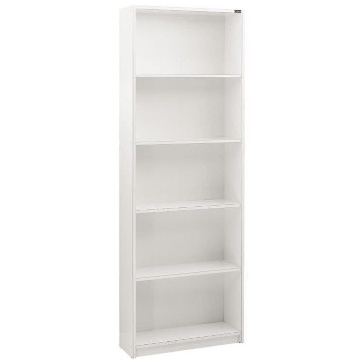 Bibliotheque avec étageres - 4 tablettes - blanc - L 58xP 23xH 170 cm