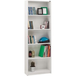 Bibliotheque avec étageres - 4 tablettes - blanc - L 58xP 23xH 170 cm