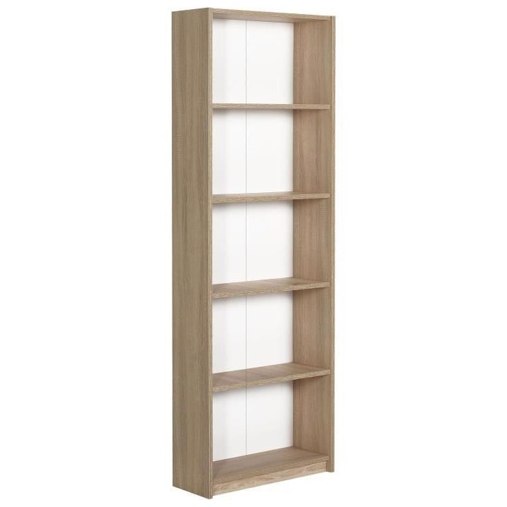 Bibliotheque avec étageres - 4 tablettes - chene - L 58xP 23xH 170 cm
