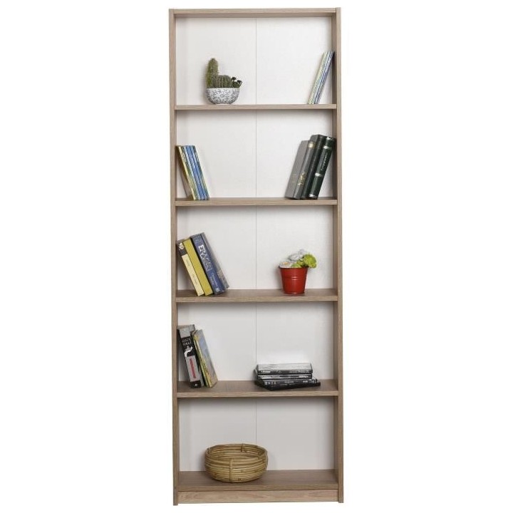 Bibliotheque avec étageres - 4 tablettes - chene - L 58xP 23xH 170 cm