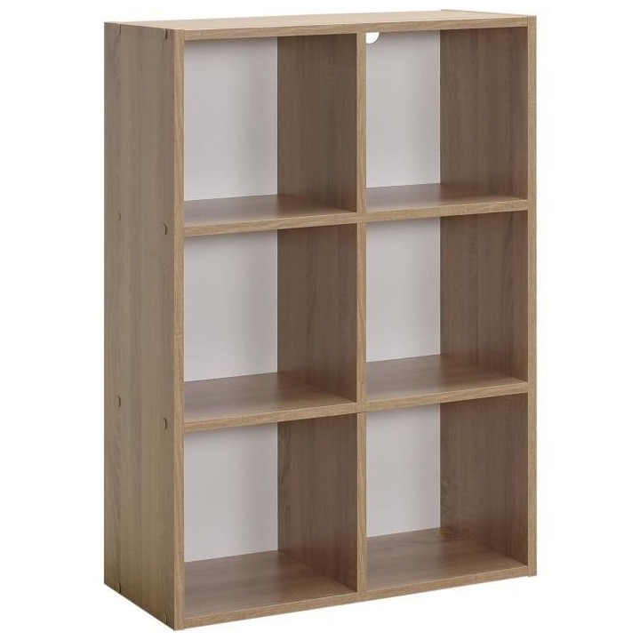 Meuble de rangement MIXCLUB 6 cases - Décor chene - L 61,2 x P 30 x H