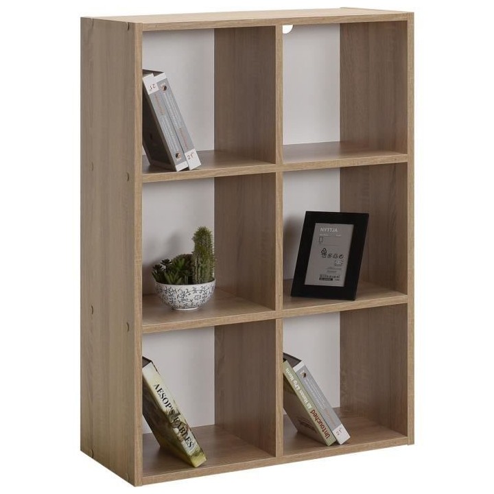 Meuble de rangement MIXCLUB 6 cases - Décor chene - L 61,2 x P 30 x H
