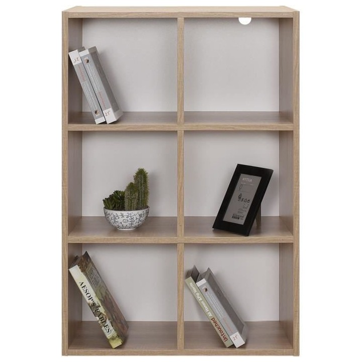 Meuble de rangement MIXCLUB 6 cases - Décor chene - L 61,2 x P 30 x H