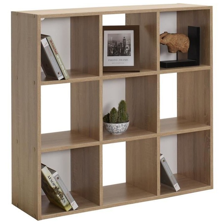 Meuble de rangement MIXCLUB 9 cases - Décor chene - L 91x P 30 x H 91