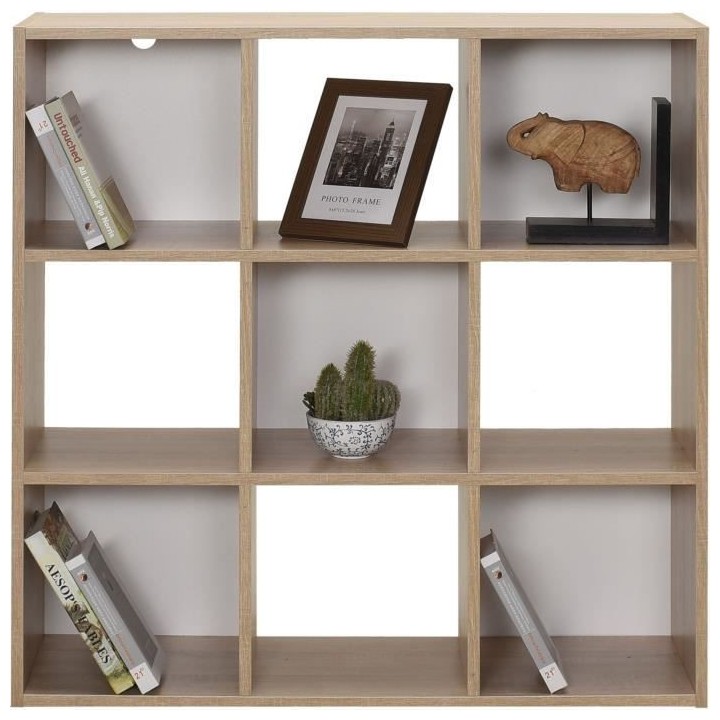 Meuble de rangement MIXCLUB 9 cases - Décor chene - L 91x P 30 x H 91