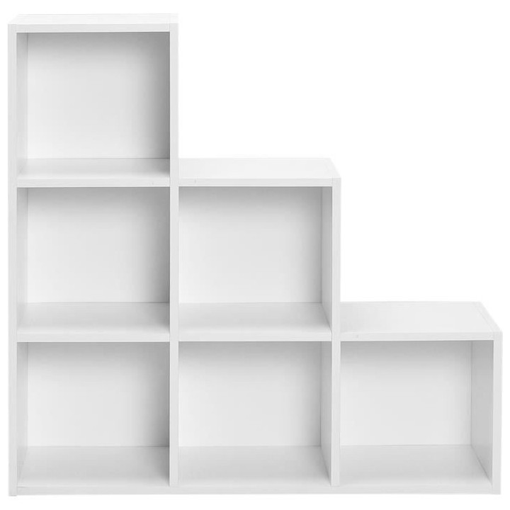 Meuble de rangement MIXCLUB 6 cases escalier- Blanc - L 91x P 30 x H 9