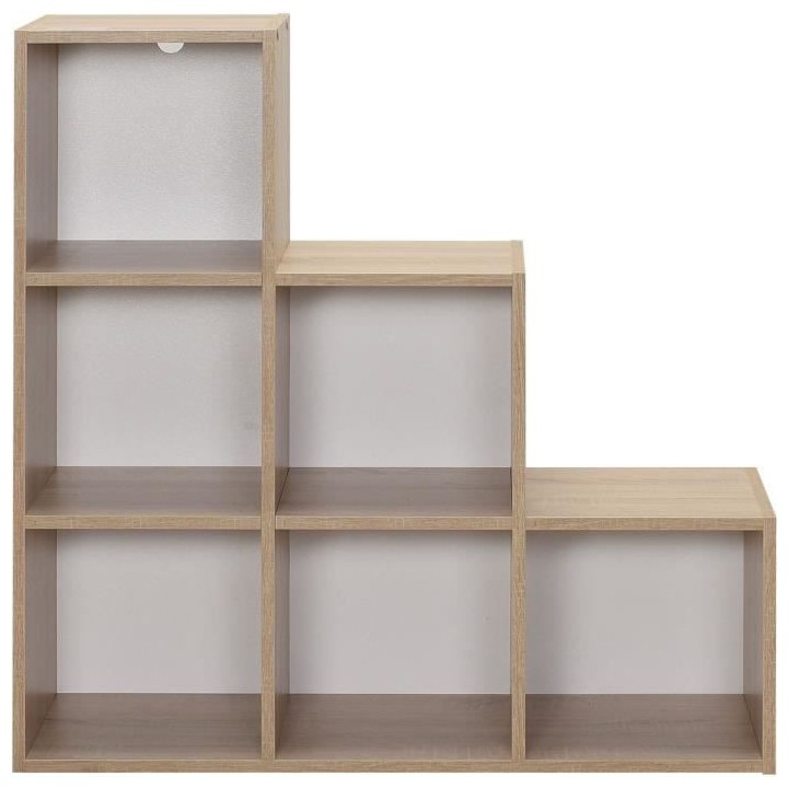 Meuble de rangement MIXCLUB 6 cases escalier- Décor chene - L 91x P 3