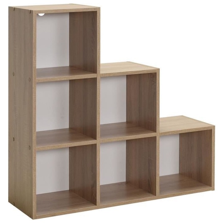Meuble de rangement MIXCLUB 6 cases escalier- Décor chene - L 91x P 3