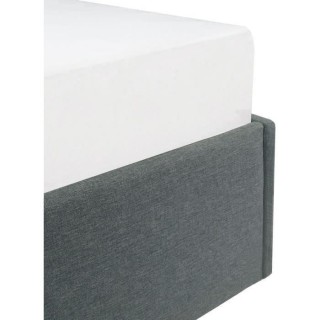 Lit coffre adulte SOLAR - Couchage 140x190 cm - Gris - Sommier a latte