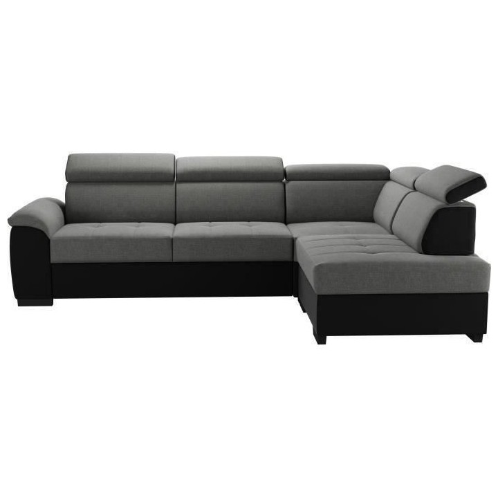 Canapé d'angle réversible convertible 4 places KYLIAN - Tissu Anthra