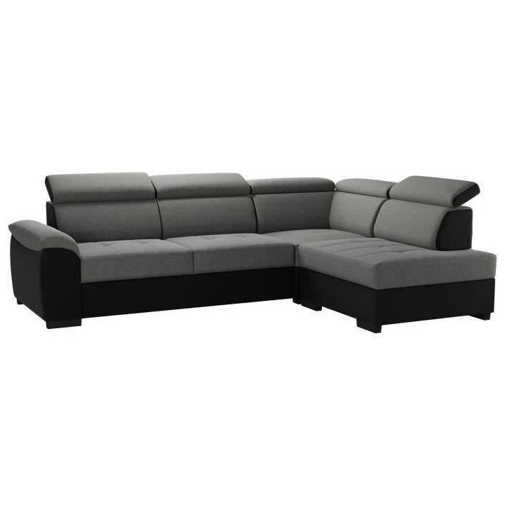 Canapé d'angle réversible convertible 4 places KYLIAN - Tissu Anthra