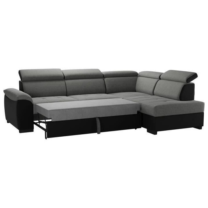 Canapé d'angle réversible convertible 4 places KYLIAN - Tissu Anthra