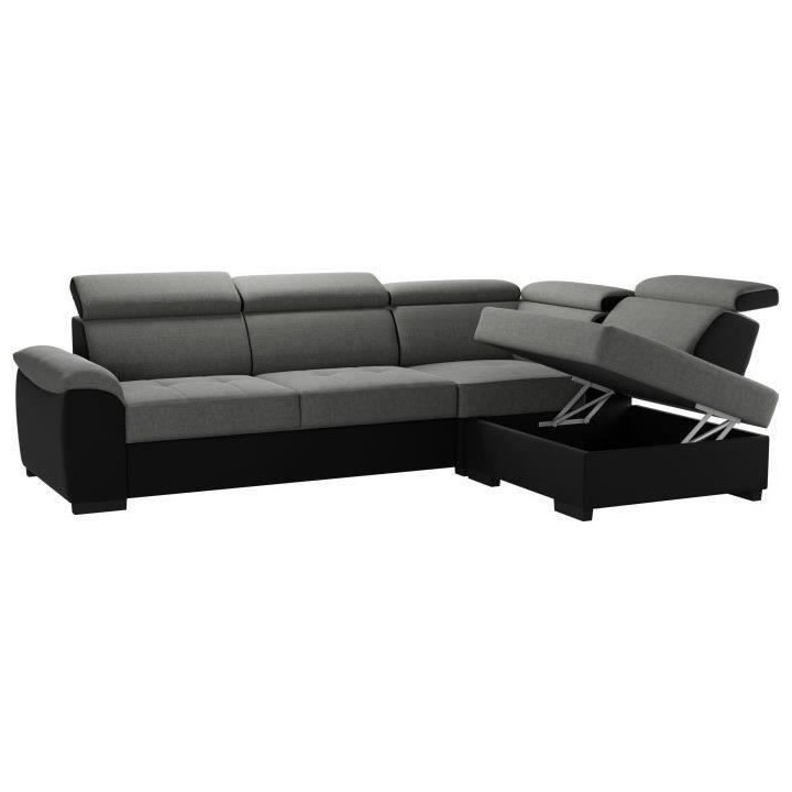 Canapé d'angle réversible convertible 4 places KYLIAN - Tissu Anthra