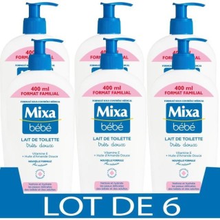 [Lot de 6] MIXA BEBE Lait de toilette tres doux - 400 ml