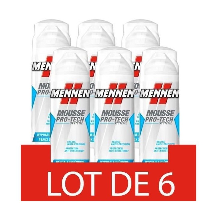 [Lot de 6] Mousse MENNEN Pro-Tech Systeme Hypoallergénique Peaux Sens