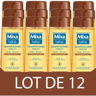 [Lot de 12] Shampoing Mixa Bébé Cheveux secs Démélant Karité pur