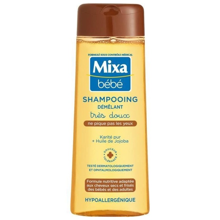 [Lot de 12] Shampoing Mixa Bébé Cheveux secs Démélant Karité pur