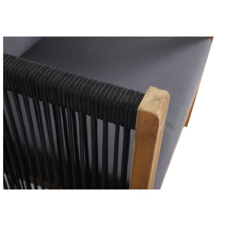 Salon de jardin en bois d'acacia FSC et tissage en corde 4 personnes B