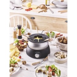 LAGRANGE 349018 Appareil a fondue + 3 ramequins - 900W - 8 fourchettes manche en bois - Socle thermoplastique - Thermostat régl