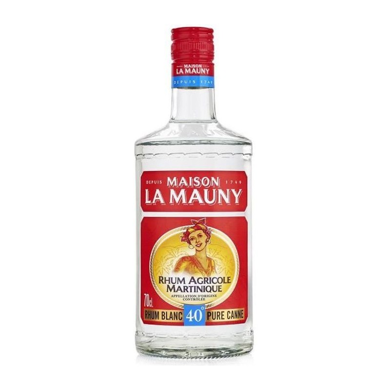 Rhum La Mauny - Rhum agricole blanc - Martinique - 40%vol - 70cl