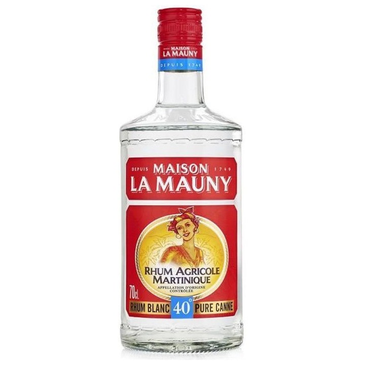 Rhum La Mauny - Rhum agricole blanc - Martinique - 40%vol - 70cl