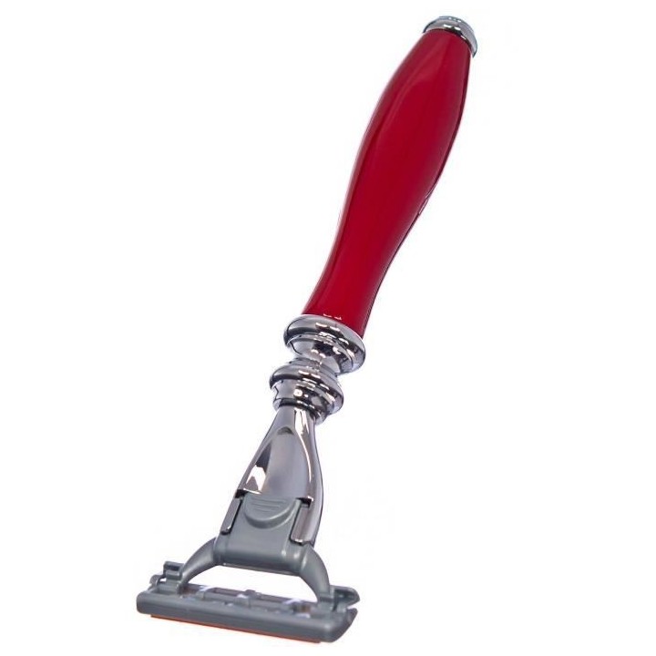 LA MAISON DU BARBIER Rasoir Rétro - Tete 3 lames - Rouge