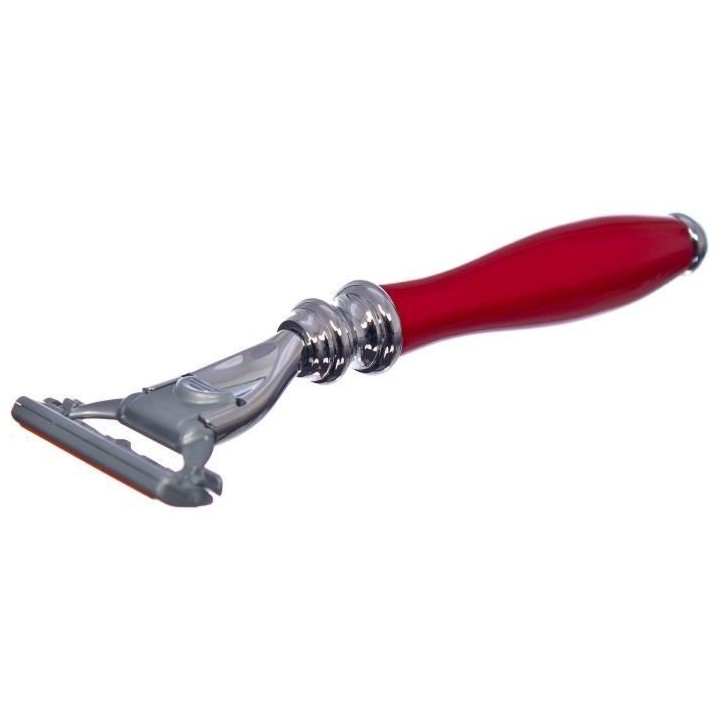 LA MAISON DU BARBIER Rasoir Rétro - Tete 3 lames - Rouge