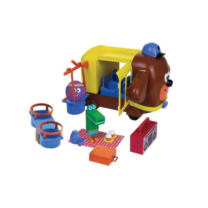 LANSAY - HE OUA-OUA - Autobus - Playset avec 2 figurines et 9 accessoi