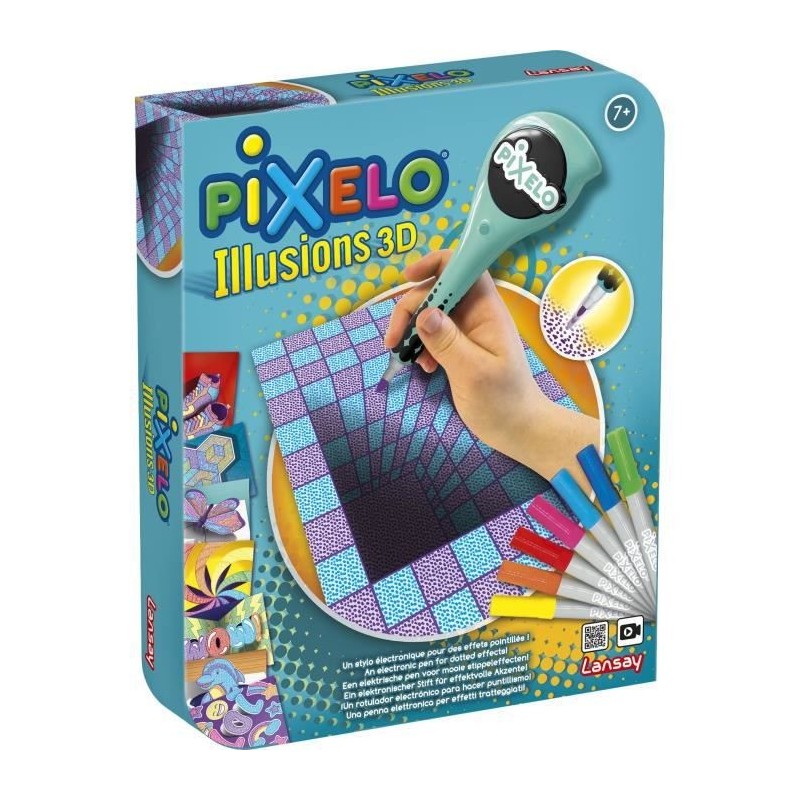 LANSAY - PIXELO - Illusions 3D - Activités Artistiques - Dessin et Coloriage - Des 7 ans