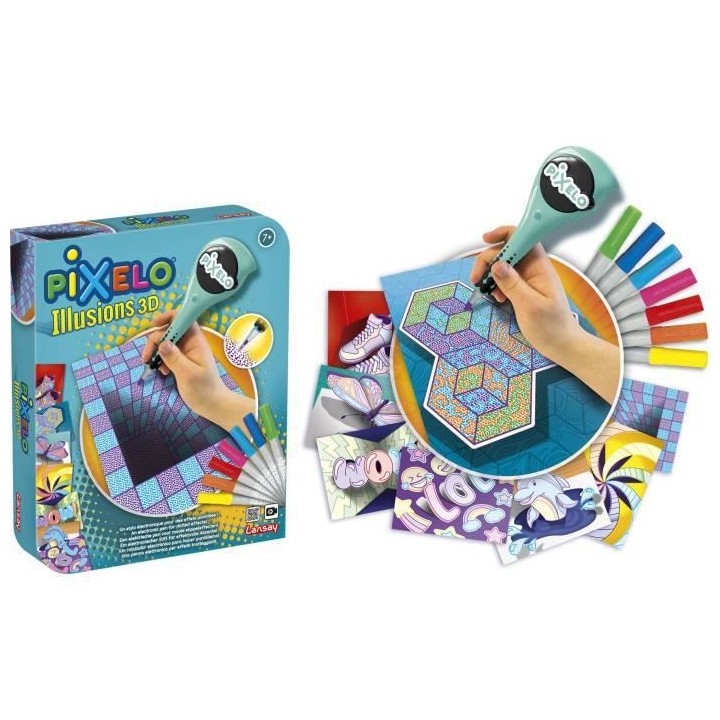 LANSAY - PIXELO - Illusions 3D - Activités Artistiques - Dessin et Co