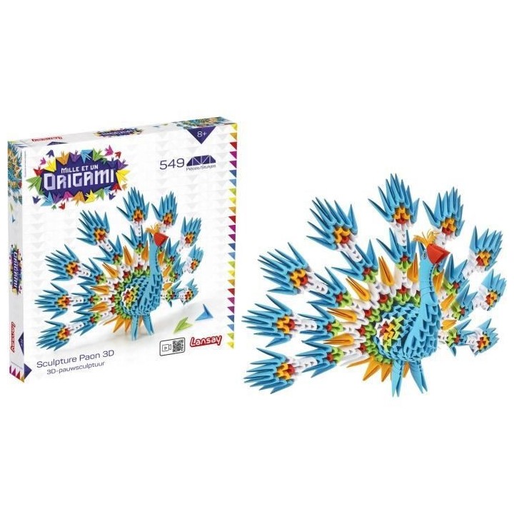 LANSAY - MILLE ET UN ORIGAMI - Sculpture Paon 3D - Activités Artistiq