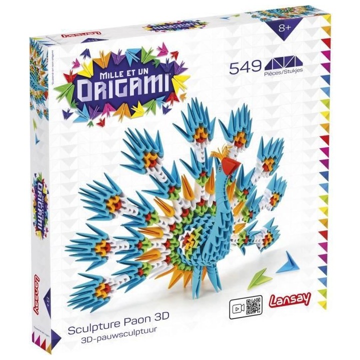 LANSAY - MILLE ET UN ORIGAMI - Sculpture Paon 3D - Activités Artistiq