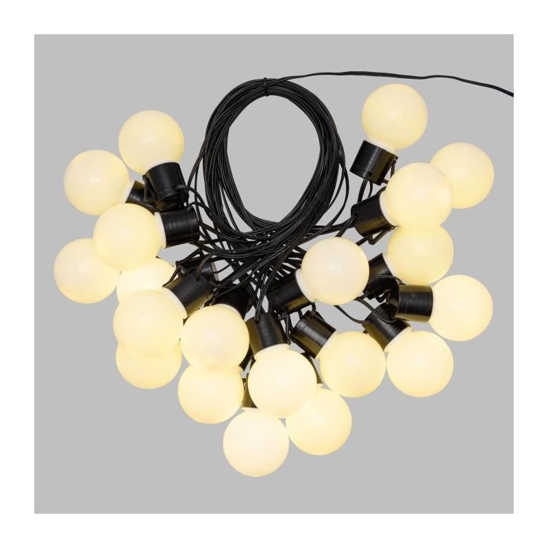 LOTTI Guirlande lumineuse extérieure d'été - 20 ampoules G50 LED - 3,6 W - Ø50 x H60 mm - Blanc chaud - 10 metres