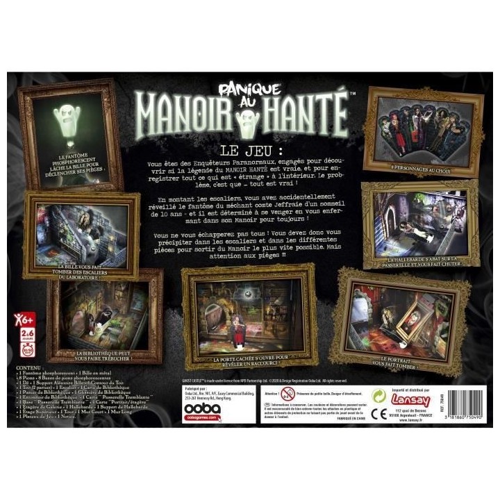 LANSAY - PANIQUE AU MANOIR HANTÉ - Jeu de société - 2 a 6 joueurs -