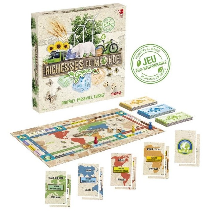 LANSAY - RICHESSES DU MONDE GREEN - Jeu de société - 2 a 6 joueurs -