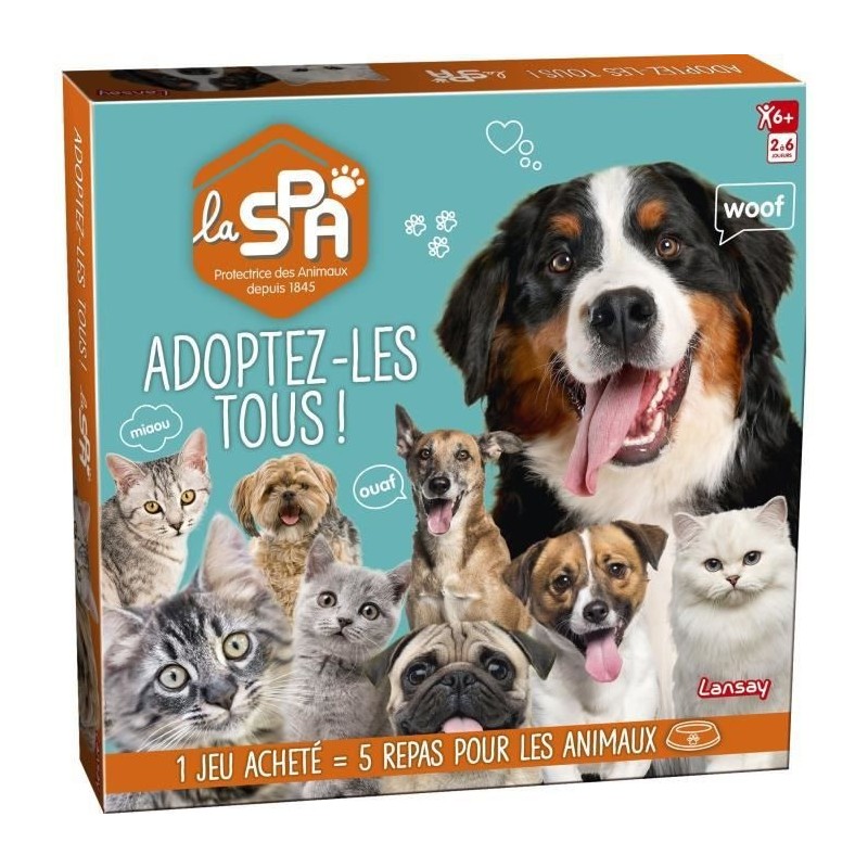 LANSAY - SPA - ADOPTEZ-LES TOUS ! - Jeu de société - 2 a 6 joueurs - Des 6 ans