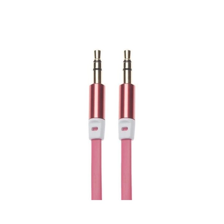 APM Cordon Jack - 3,5mm - Stéréo Plat - Mâle/Mâle - Rouge - 2m