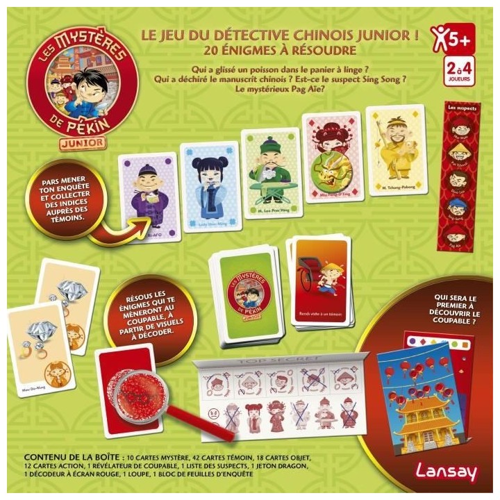 LANSAY - LES MYSTeRES DE PÉKIN - Jeu de société - Version Junior -
