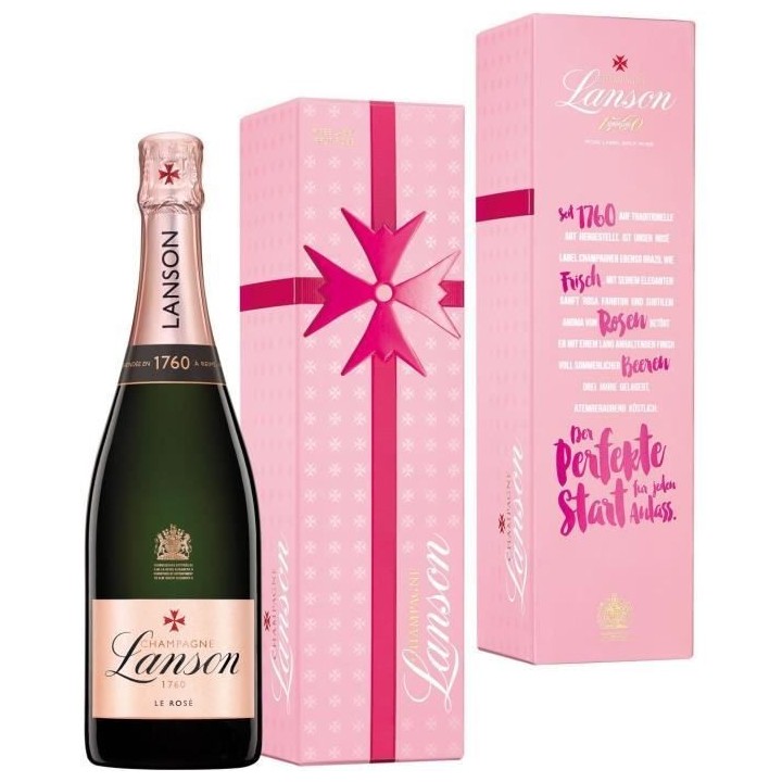 Champagne Lanson Le Rosé avec étui ruban - 75 cl