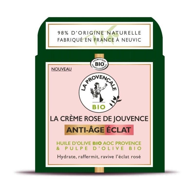 Creme LA PROVENCALE BIO Rose de Jouvence Anti-Âge Éclat - 50 ml