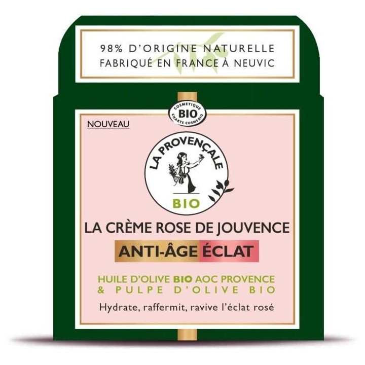 Creme LA PROVENCALE BIO Rose de Jouvence Anti-Âge Éclat - 50 ml