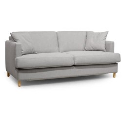 Hexagone - Canapé 3 places convertible - Tissu Gris clair - Couchage express - L 182 x P 98 x H 82 cm - Larry