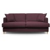 Hexagone - Canapé convertible 3 places - Tissu Lie de vin - Couchage express - L 182 x P 98 x H 82 cm - Larry